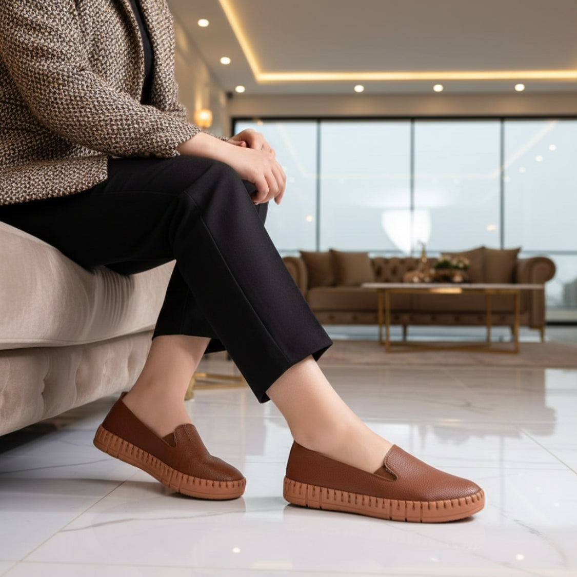 Loafer Medical shoesr Handmade | camel- Model 110