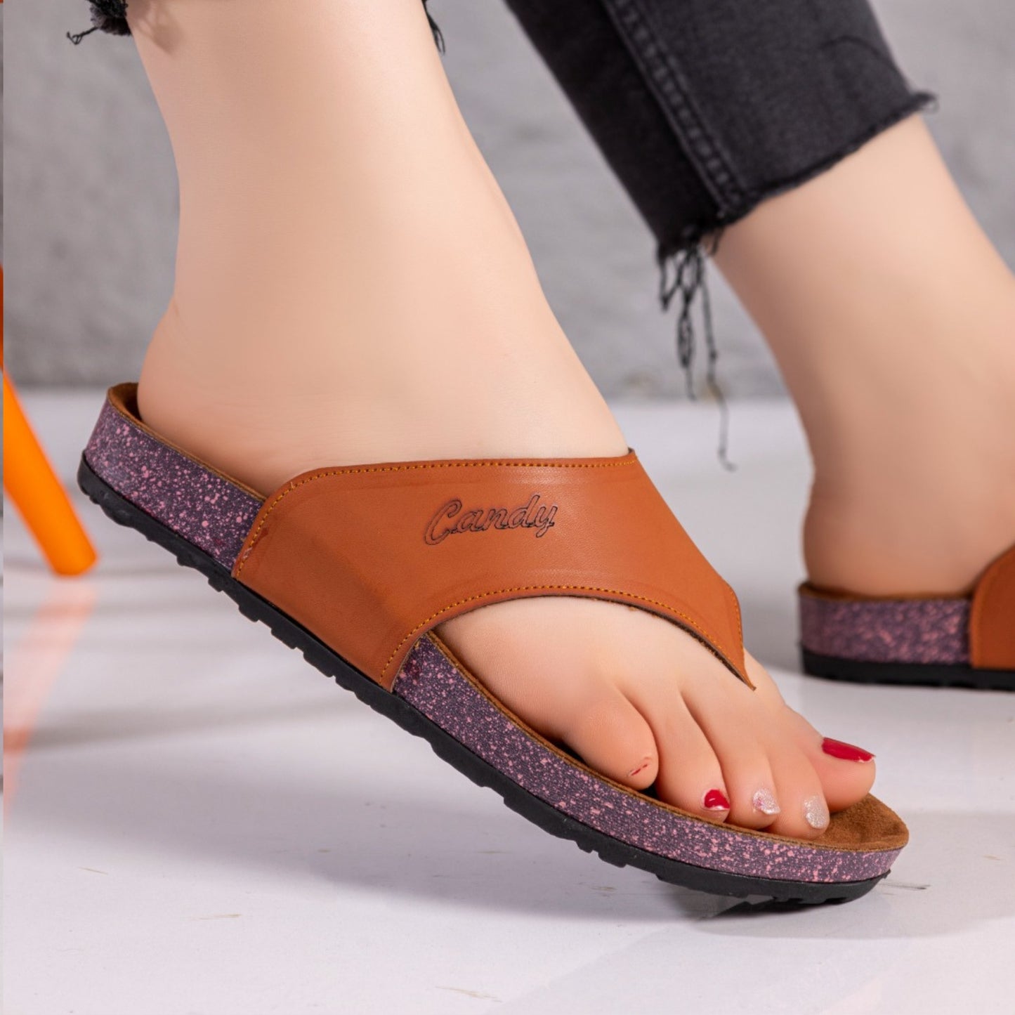 Leather slipper | brown - Model 145