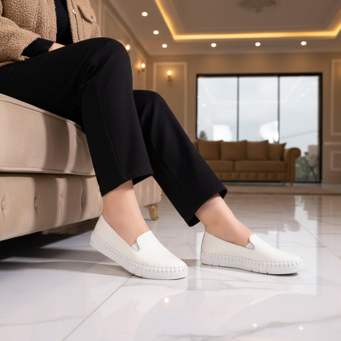 Loafer Medical shoesr Handmade | white- Model 110