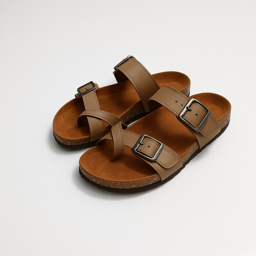 Leather slipper | beige- Model 130