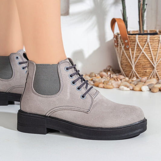 silver Suede Ankle Boot | silver - Model 404