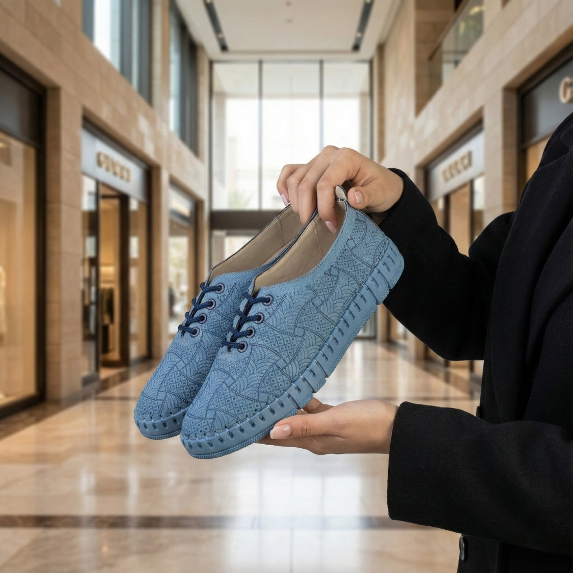 Premium Suede Espadrille Blue (702)