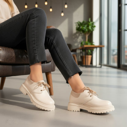 Chunky Sneaker Boots | beige- Model 210