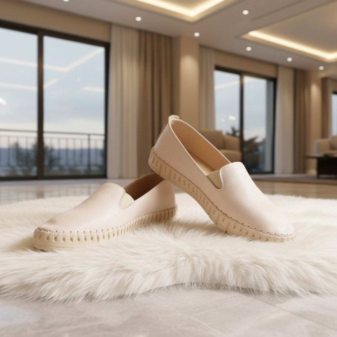 Loafer Medical shoesr Handmade | Beige- Model 110