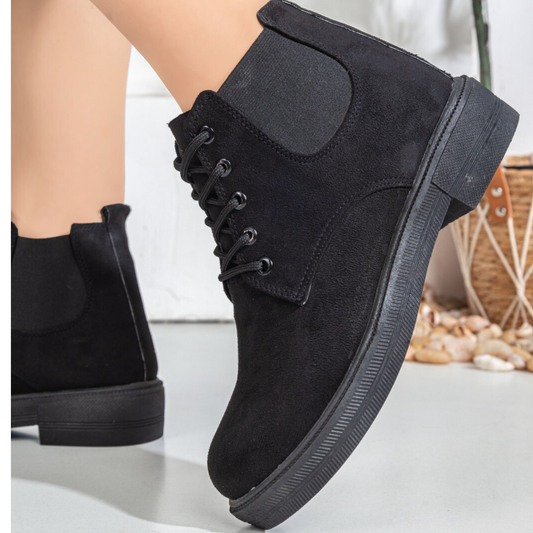 Black Suede Ankle Boot | black - Model 404
