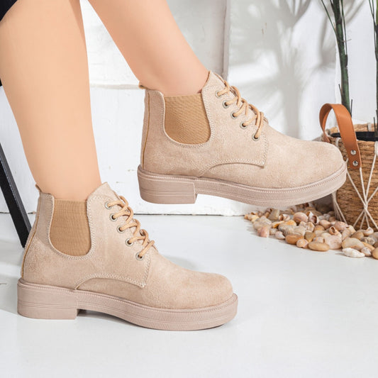 beige Suede Ankle Boot | beige - Model 404